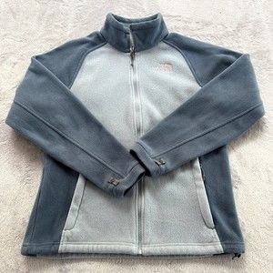 The North Face Jacket‎ Womens M Two Tone Blue Fleece Full Zip Sweater Outdoor